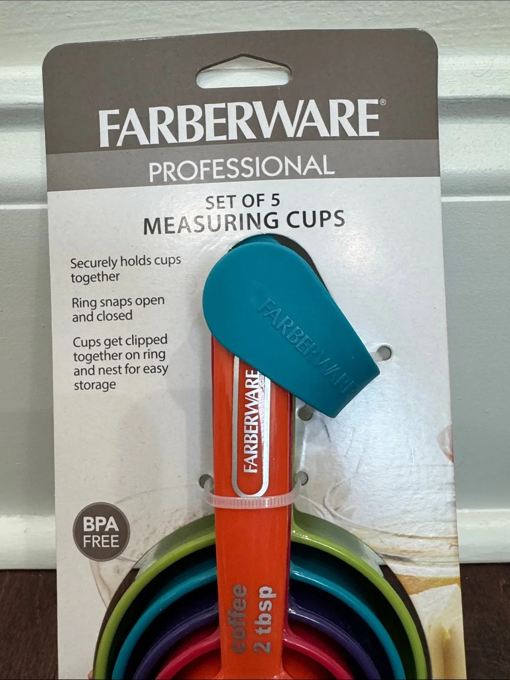 NEW Farberware Measuring Cups Set of 5 Sturdy Quality Kitchen Tools Baking Cook
